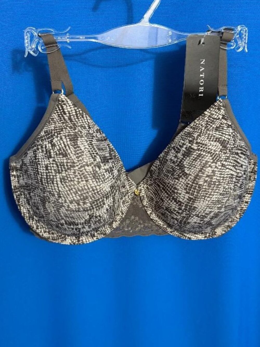 NEW / NWT $68.00 NATORI CHROME PYTHON PRINT BLISS PERFECTION BRA SIZE 36D / 36 D